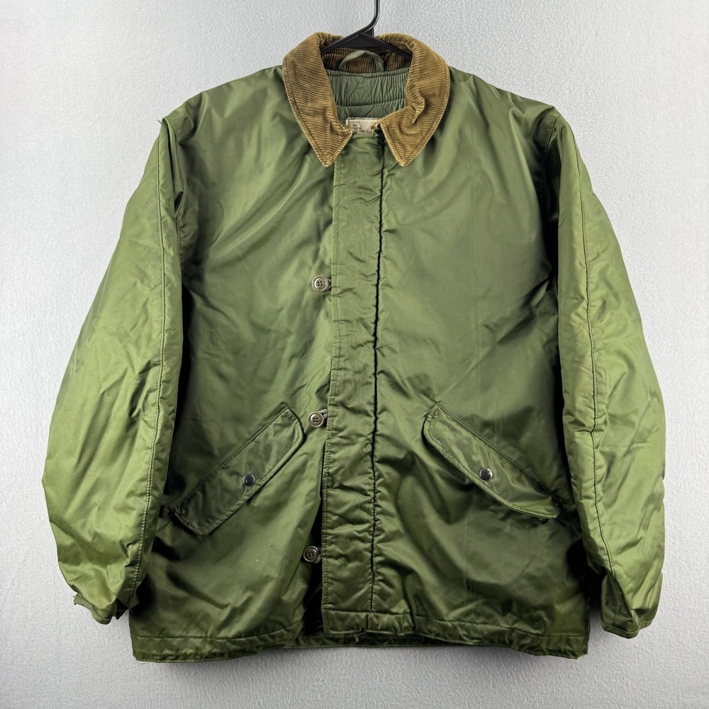 Vintage Alpha Industries‎ Jacket Large Extreme Cold Weather 80s Corduroy Collar